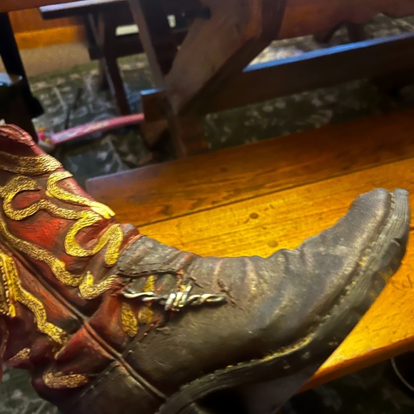 Little lived in look ceramic cowboy boots. Adorable - Picture 2 of 4